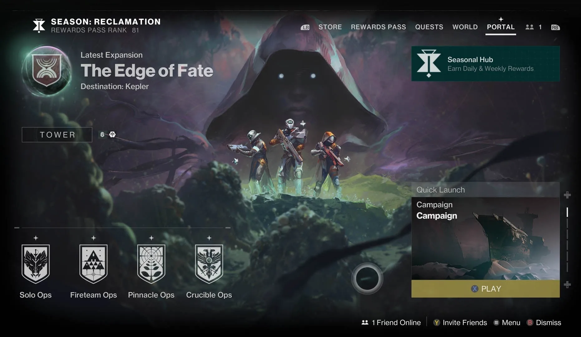 Destiny 2 Portal destination on PC
