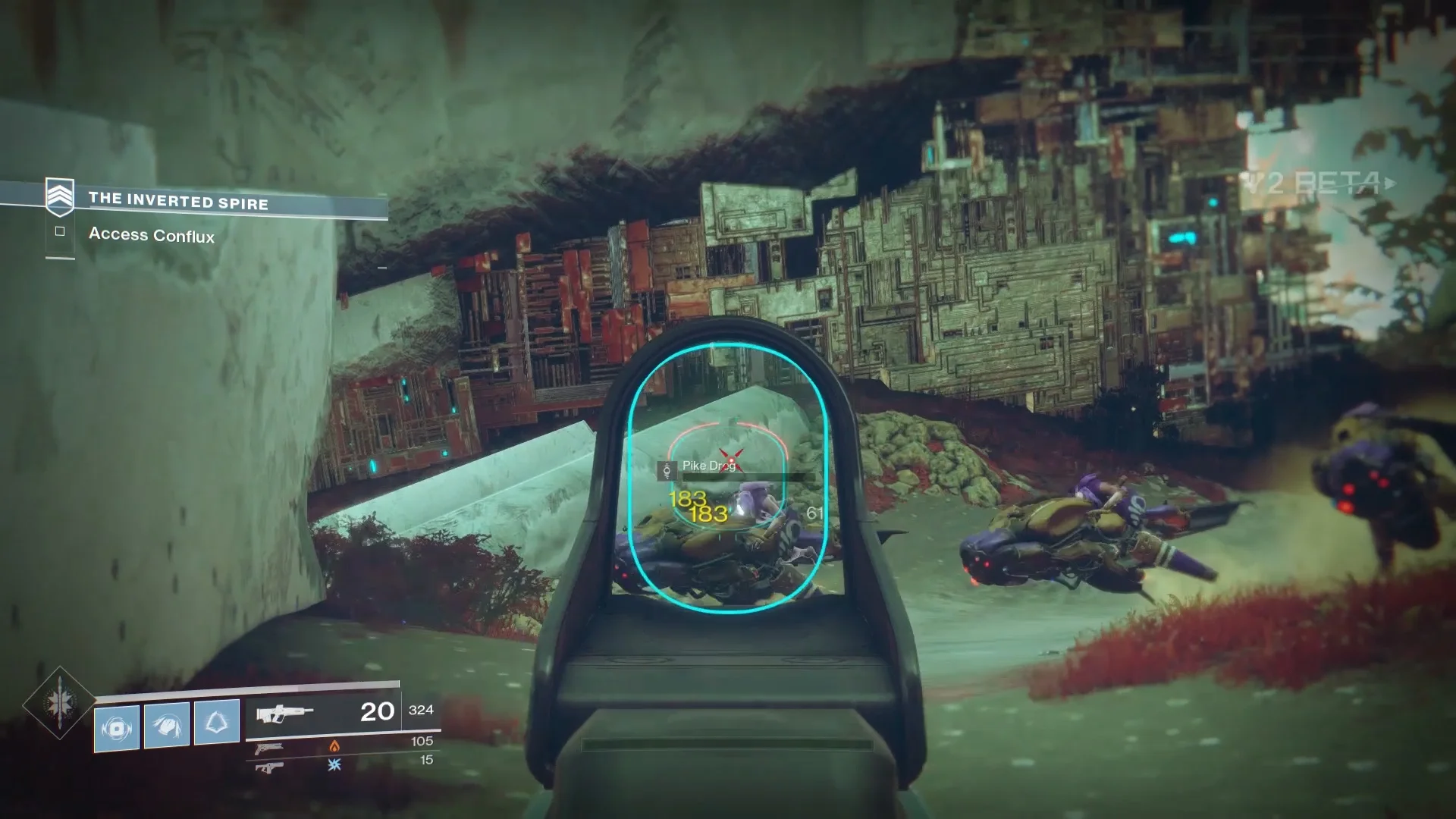 Destiny 2 aimbot overlay tracking Guardians in a gunfight
