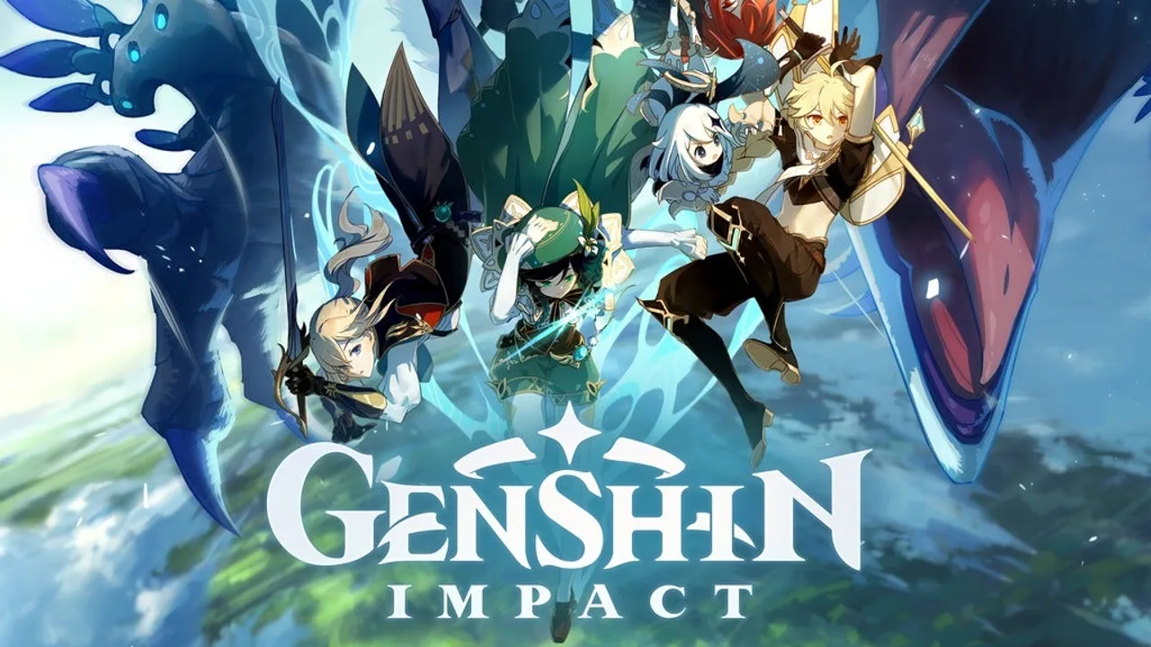 Genshin Impact elemental skill burst on a cliff